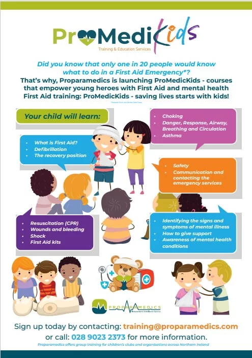 ProMediKids are running mini medics first aid courses suitable for ages 7-11