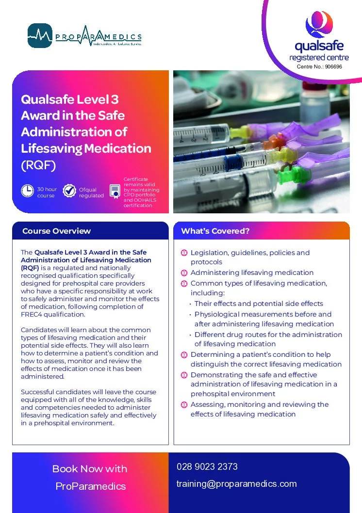 Qualsafe Level 3 Award in the Safe Administration of Lifesaving Medication (RQF) - Image 2